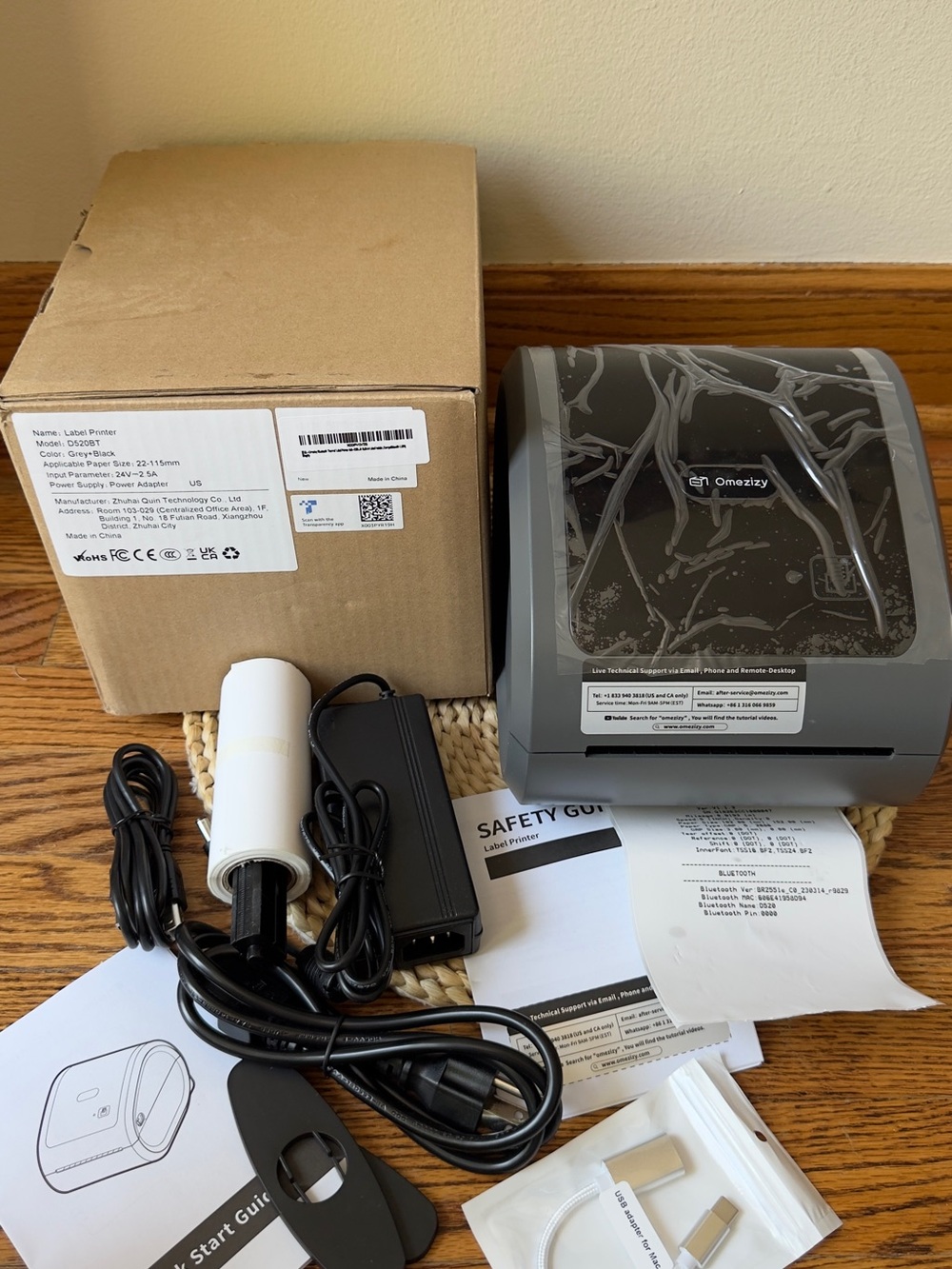Compact Thermal Label Printer in Dark Gray